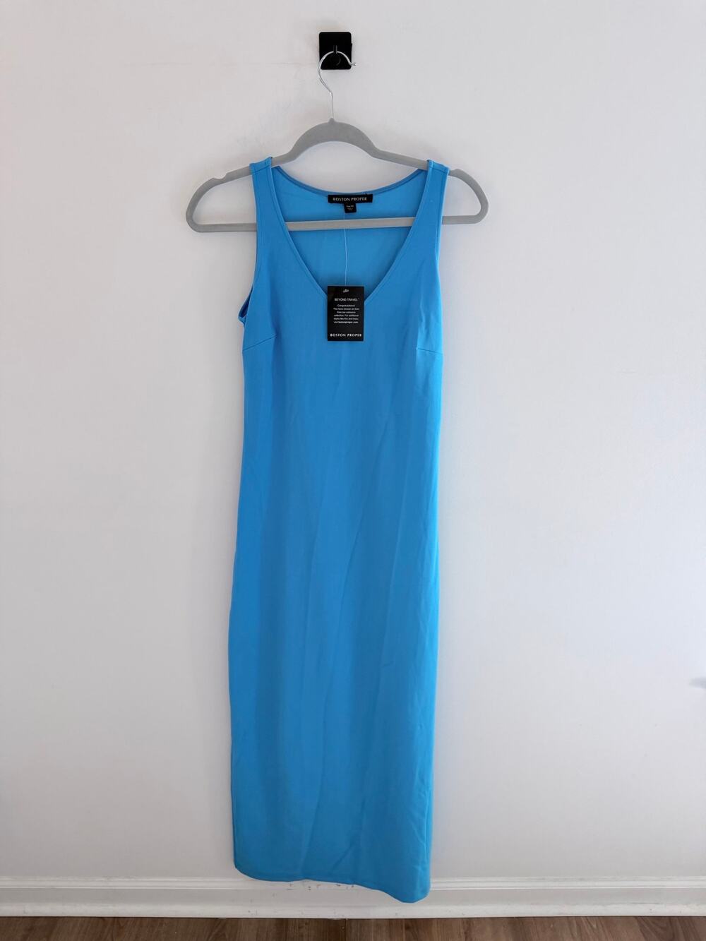 NWT Boston Proper Beyond Travel Collection Blue Stretchy Maxi Dress-Size XS